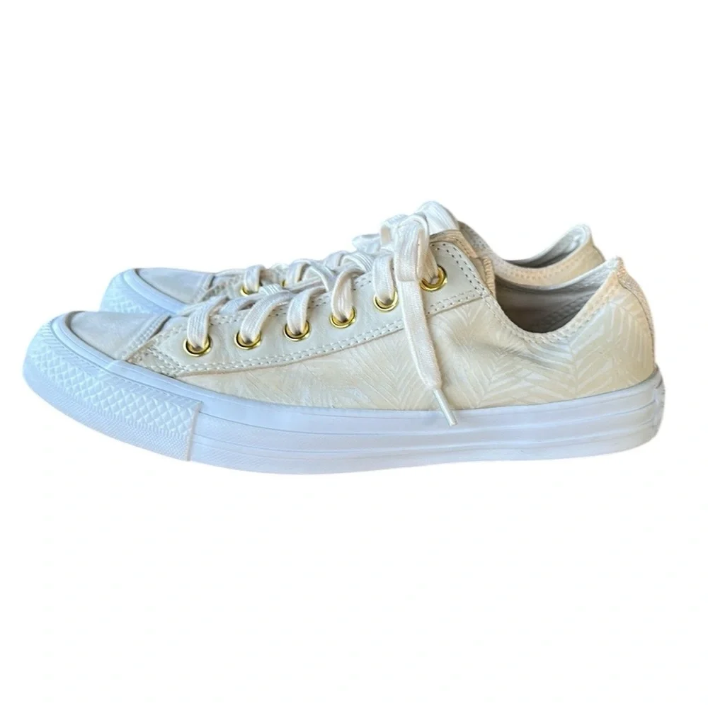 Converse Chuck Taylor All Star Summer Palm Low Top Sneakers Sz 8.5 Pale Yellow